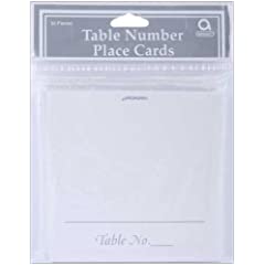Silver Table Number Place Cards 50ct