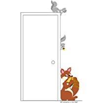 Fox & Squirrel Doorhugger Paint by Number Wall Mural
