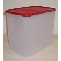 Tupperware Modular Mates Rectangular Storage Container, Passion Red Seal (Rectangle #4, 37 cups)