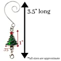 BANBERRY DESIGNS Christmas Ornament Hooks - Set of 12 Red and Green Christmas Trees with Silver Wire S-Hook Attachment