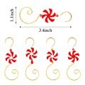 Ripeng Gold and Candy Beaded Christmas Ornament Hooks 