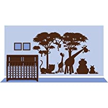 Large Silhouette Safari 1 Paint by Number Wall Mural