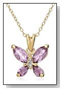 Diamond Accent Butterfly Pendant Necklace