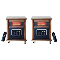 Lifesmart Zone Pack 2 4 Element 1200 Square Foot Infrared Heaters w/Remote