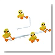 Rubber Ducky Towel Bar, Toilet Paper Holder and Robe Hook Collection