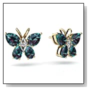 Alexandrite Butterfly Earrings