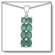 1.60 Carat Emerald Sterling Silver Pendant