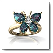 Alexandrite Butterfly Ring