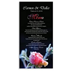 100 Wedding Menu Cards - Dawn Frosted Rose