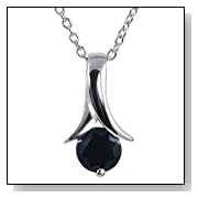Sapphire Solitaire Pendant-Necklace
