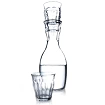Royal VKB French Carafe Set, Glass Carafe with Four Glass Tumblers