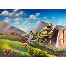 Imaginary Landscape. Illustration Hand Painted on Canvas. - Peel and Stick Wall Decal by Wallmonkeys