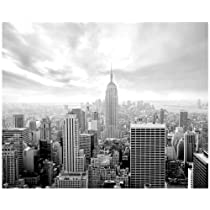 Phoenix Decor MD5A002 10.5-Feet Wide by 8.5-Feet High New York City Skyline Empire Black and White Removable Full Wall Mural