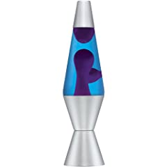 Lava Lite 2118 Classic 14-1/2-Inch 20-Ounce Silver-Based Lava Lamp Purple Wax/Blue Liquid