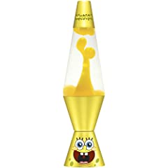 Lava Lite 2450 14.5-inch/20 oz. SpongeBob Lava Lamp Yellow Wax/Clear Liquid/Decal Yellow Base