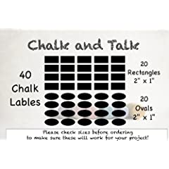 40 Chalk Labels - Chalkboard Labels in Ovals and Rectangles - Chalkboard Stickers