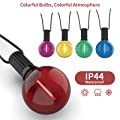 Meconard 25 Pack G40 Colored LED String Light Bulbs, E12/C7 Candelabra Base, Multi-Color: Red/Green/Blue/Orange/Pink