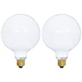 KOR 2 Pack G40 Incandescent Light Bulb 2700K Soft Light, E26 Medium Base