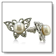 Butterfly Shaped Freshwater Pearl Earrings
