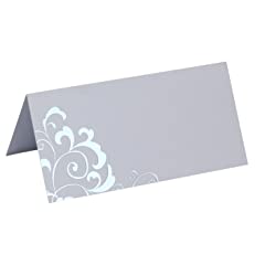 WILTON Silver Flourish Escort Card Set - 60-Count Place Cards