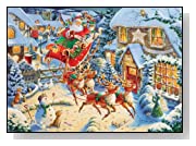 Santas Flying Visit 1000 Pieces Christmas Puzzle