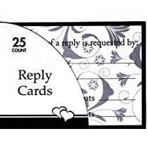 Celebration Black and White Reply Cards and Envelopes 4 x 3-Inches 25 Cards per Pack (1603)