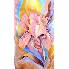 Creative Silk Scarf Hand painted Charmeuse (Satin) Scarf - Joy of Butterfly
