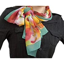 Women's Fashion Silk Scarf - 100% Silk Hand Painted Art (Spring is Here!) - Silk Chiffon Scarf Wrap